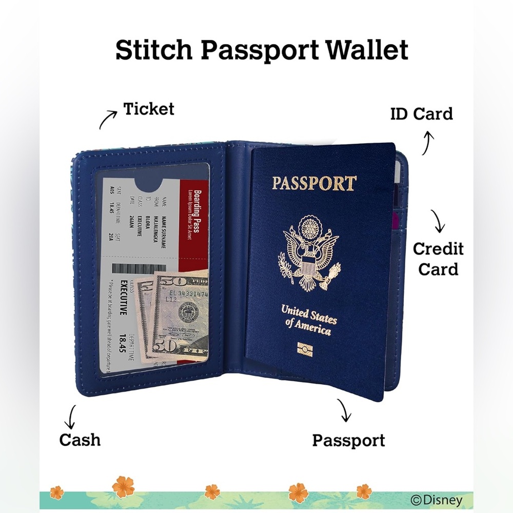 Disney Stitch Hawaiian Passport Holder - Picture 4 of 9